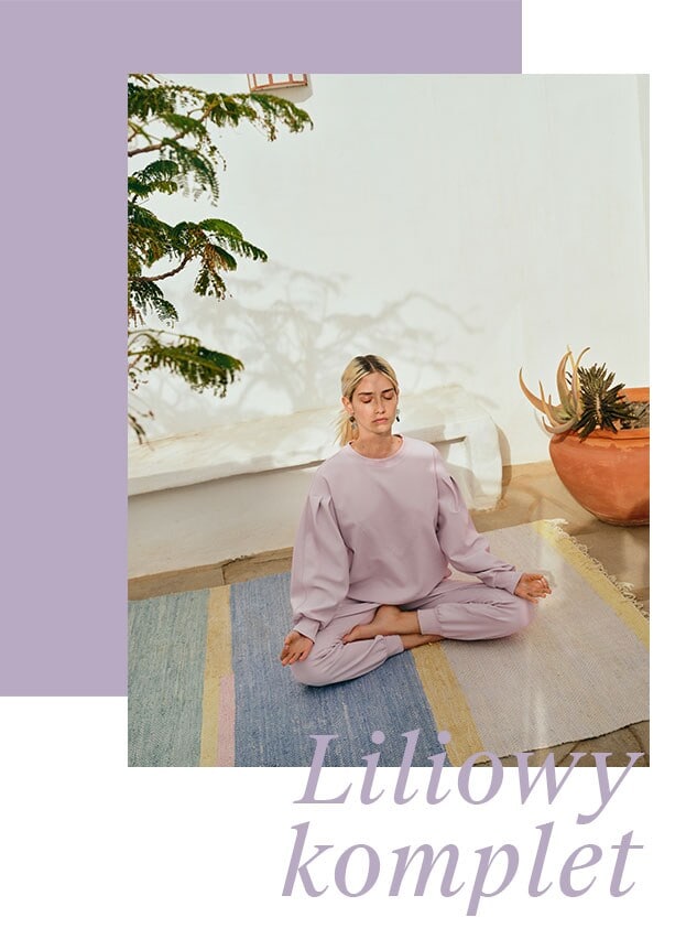 kolor liliowy komplet dresowy