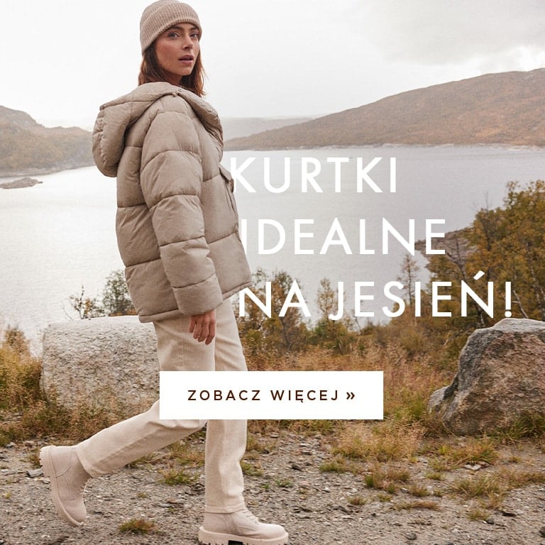 propozycja jesiennej, beżowej stylizacji - baner kurtki idealne na jesień