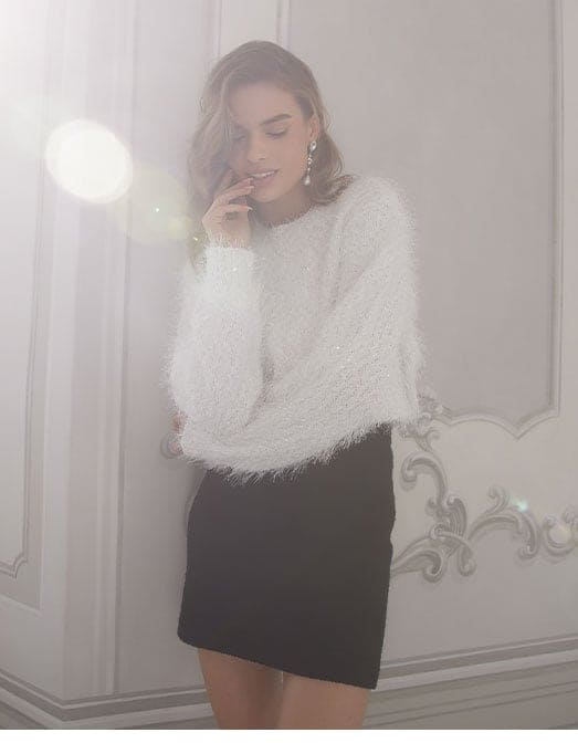 modelka w świątecznej stylizacji