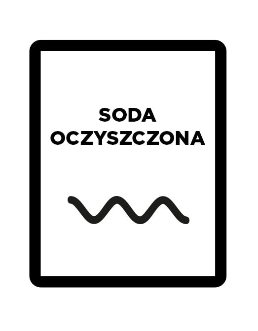 ikona z sodą oczyszczoną jako idealnym środkiem do wybielenia ubrań