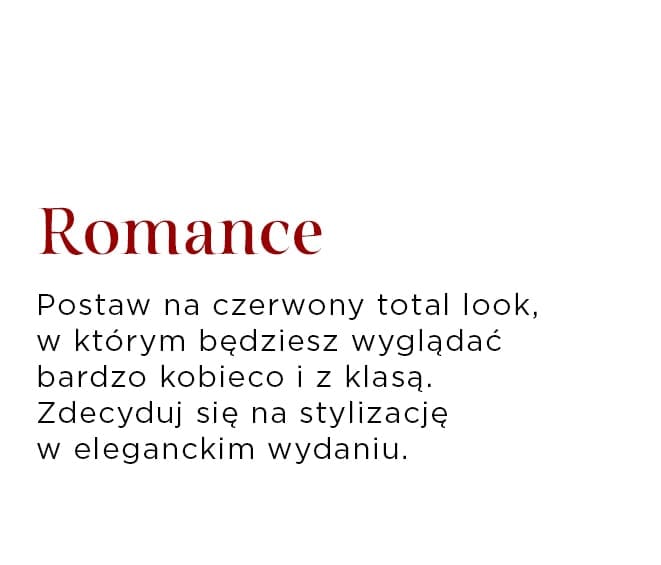 tekst z opisem czerwonej stylizacji