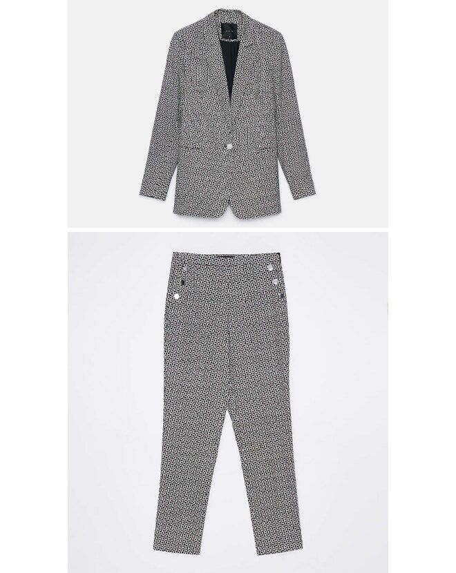 jachetă și pantaloni cu model pentru femei în același stil - fine check