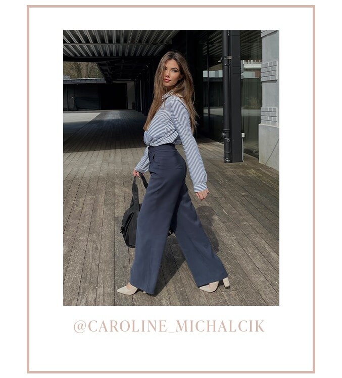 look perfect de zi cu zi? optează pentru o cămașă cu dungi albastre și pantaloni largi