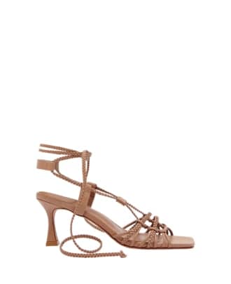 sandale maro deschis cu toc stiletto