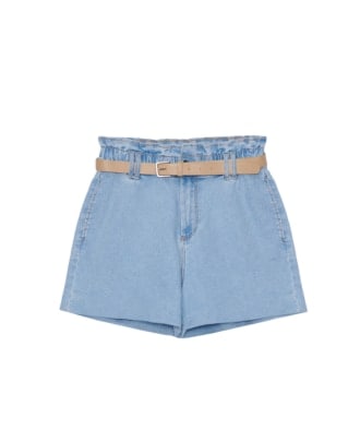 pantaloni scurți din denim cu curea