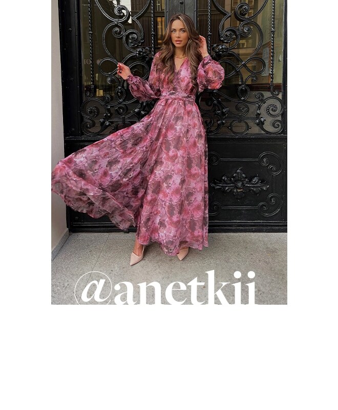 influencerka anetkii w sukience maxi w kwiaty