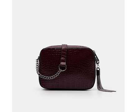 torebka crossbody w kolorze burgundowym