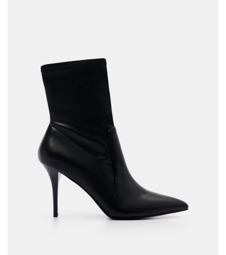 botine negre cu toc inalt