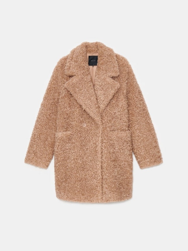 Palton oversize culoare - Beige