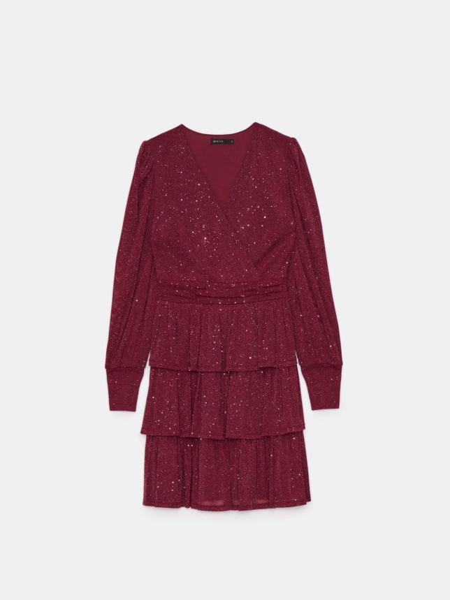 Rochie mini cu cusătură metalizată