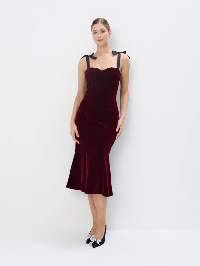 Rochie midi din catifea