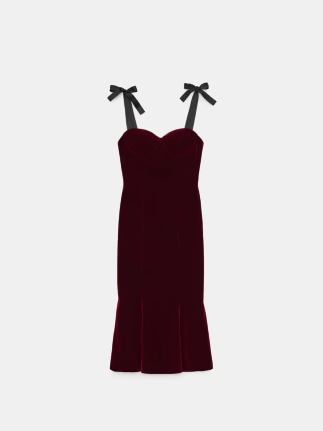 Rochie midi din catifea
