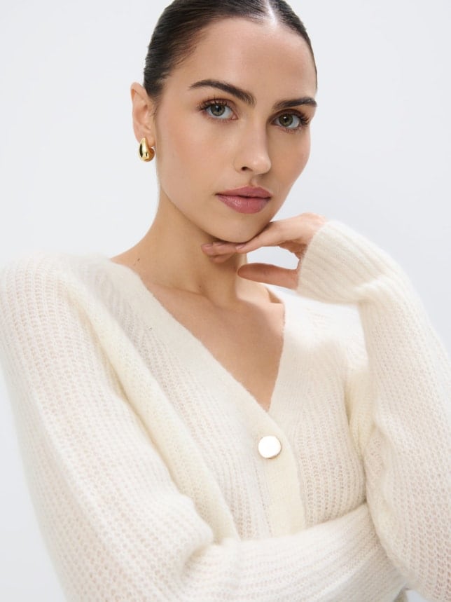 cardigan oversize ivory MOHITO