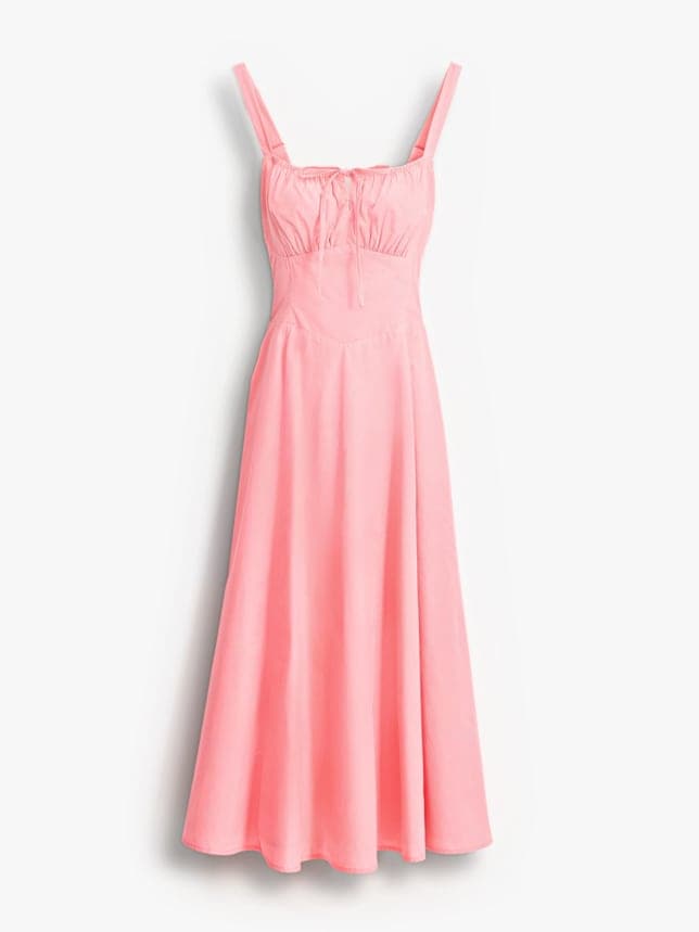 Rochie midi cu bretele culoare - Coral 259,99 RON
