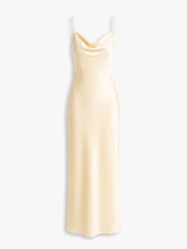 Rochie maxi din satin culoare - Galben 199,99 RON
