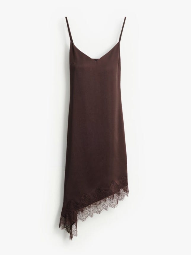 Rochie mini din satin culoare - Maro 179,99 RON