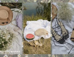 piknik, kwiaty, natura, koszykowe torebki