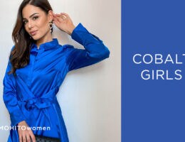 kobaltowa sukienka - propozycja stylizacji