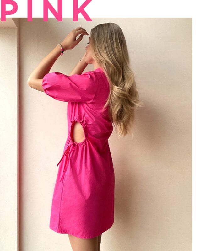 różowa sukienka - modne stylizacje 2022