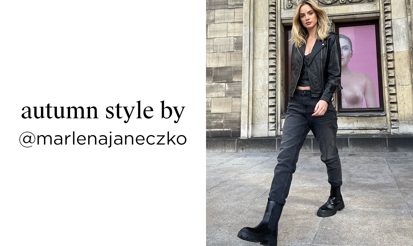 Kobieta w ramonesce, jeansach i botkach