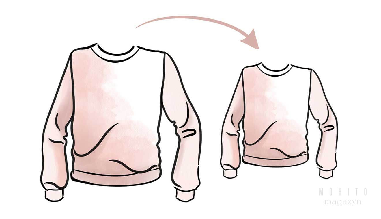 sfilcowany sweter oznacza skurczony sweter