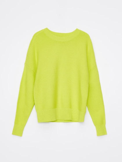 gładki sweter w neonowym kolorze