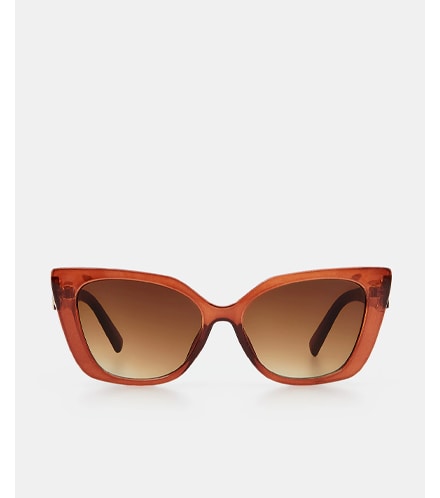 brązowe okulary przeciwsłoneczne - cat eye od MOHITO