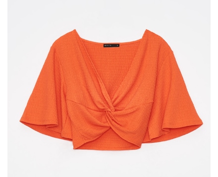 pomarańczowa, elegancka bluzka