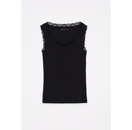 top negru cu dantela