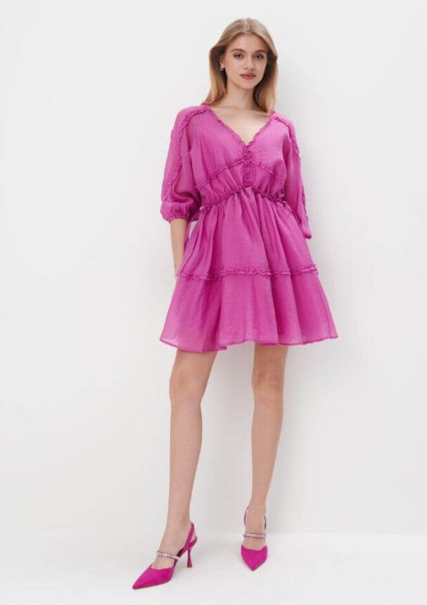 Sukienka mini z lyocellem
 fioletowa