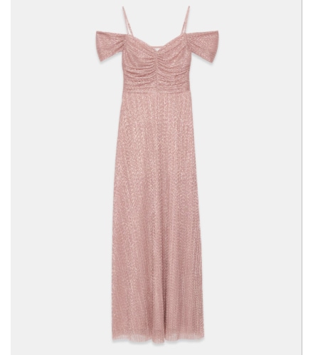 sukienka maxi z metalizowaną nitką