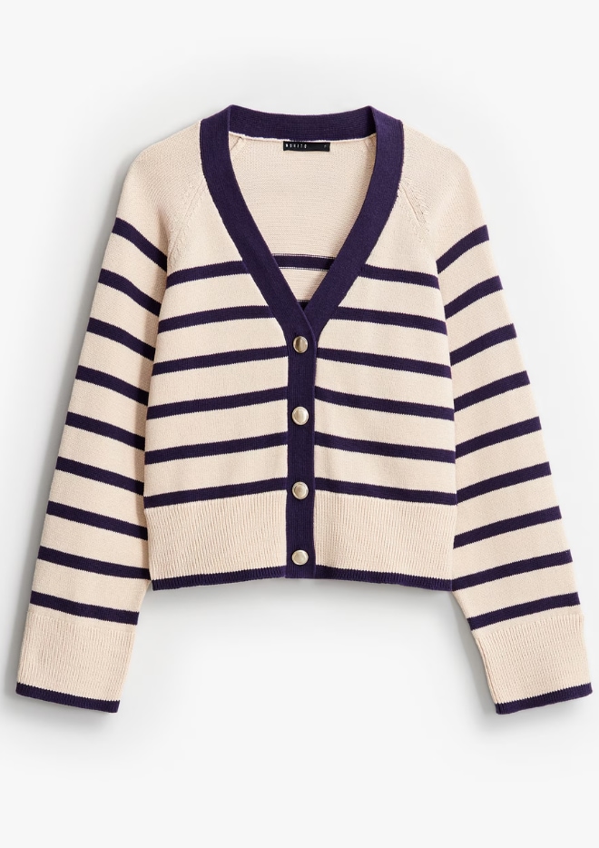 bawełniany kardigan w paski