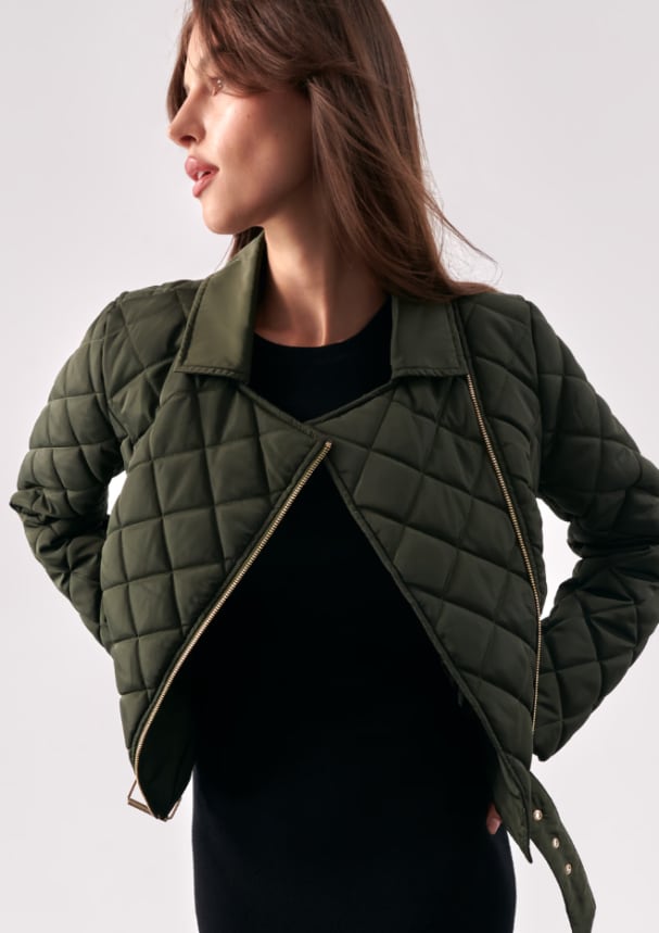 Zielona pikowana ramoneska