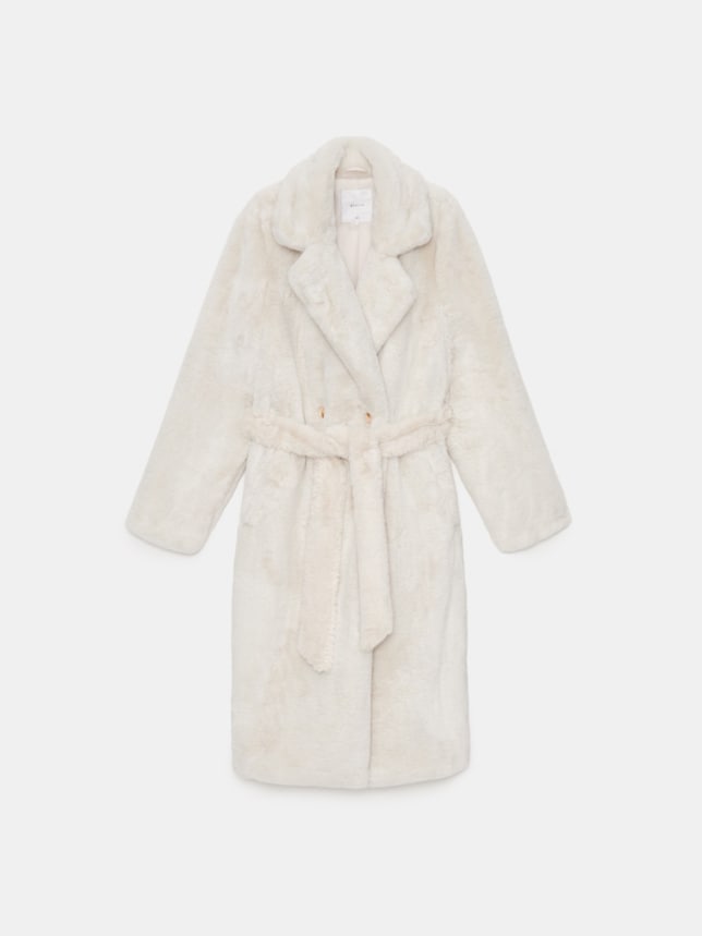 Blana artificială dama - Mantou de blană artificială
