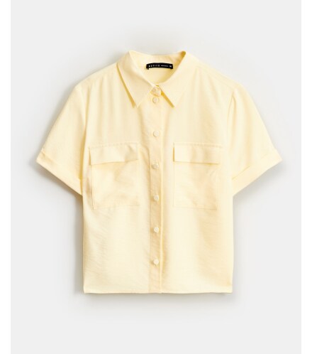 żółta koszula z wiskozą