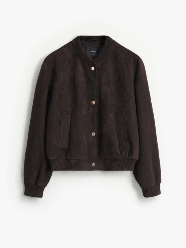 Kurtka bomberka damska w kolorze czekoladowym