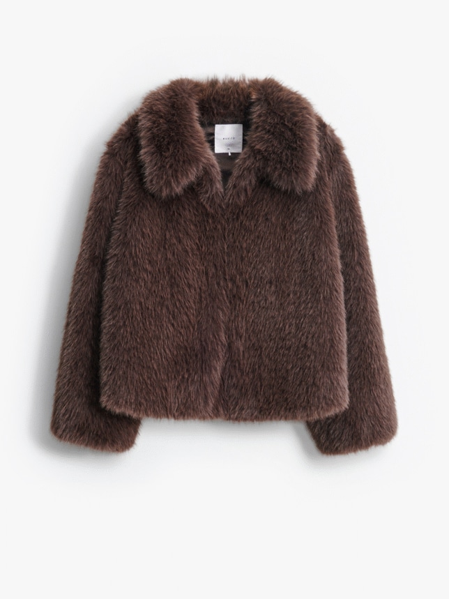 Mantou de blană artificială culoare - Maro închis Index: 968GT-89X