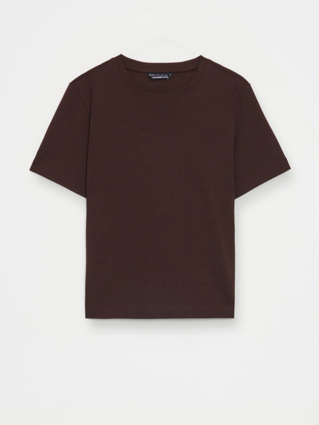 Tricou din bumbac Index: 710GX-89X culoare - Maro închis