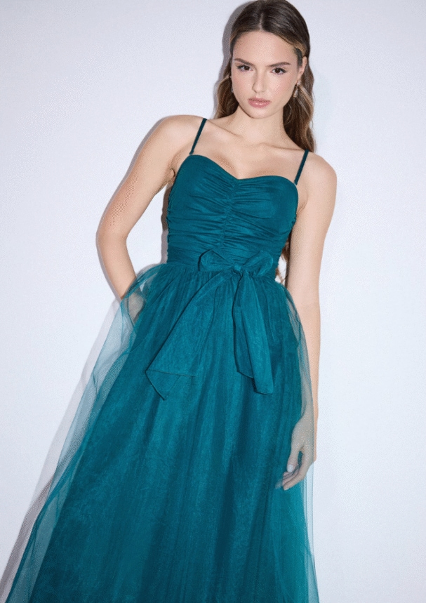 butelkowa sukienka maxi na studniówkę