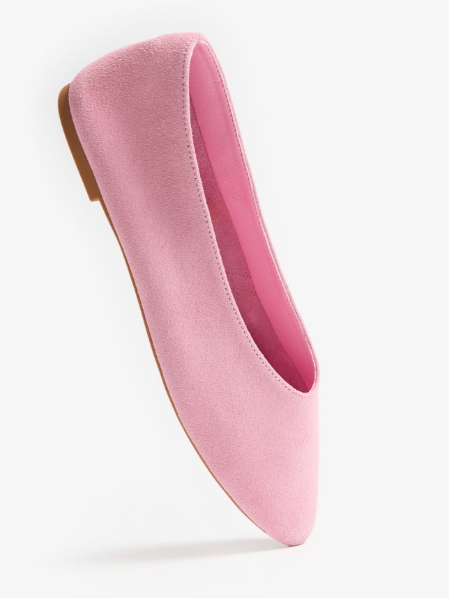 Zamszowe baleriny w kolorze różowym od MOHITO