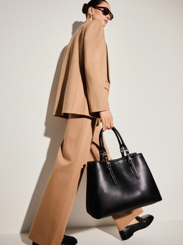 Skórzane czarne mokasyny damskie