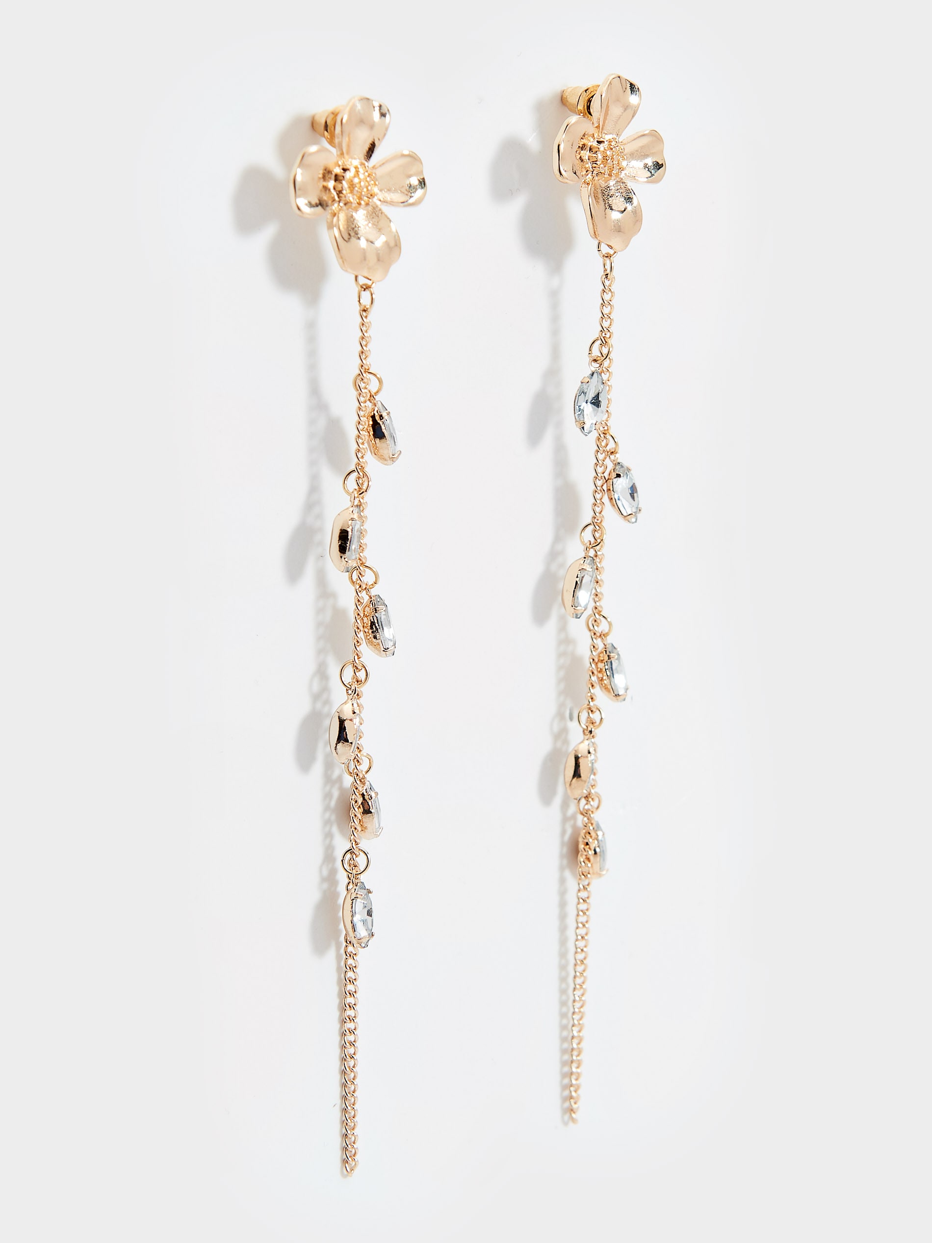 Długie kolczyki z cyrkoniami - złoty - ZH083-GLD - MOHITO - 2