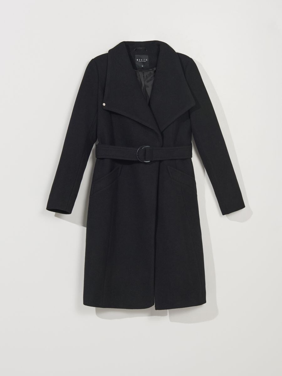 black wool mix coat