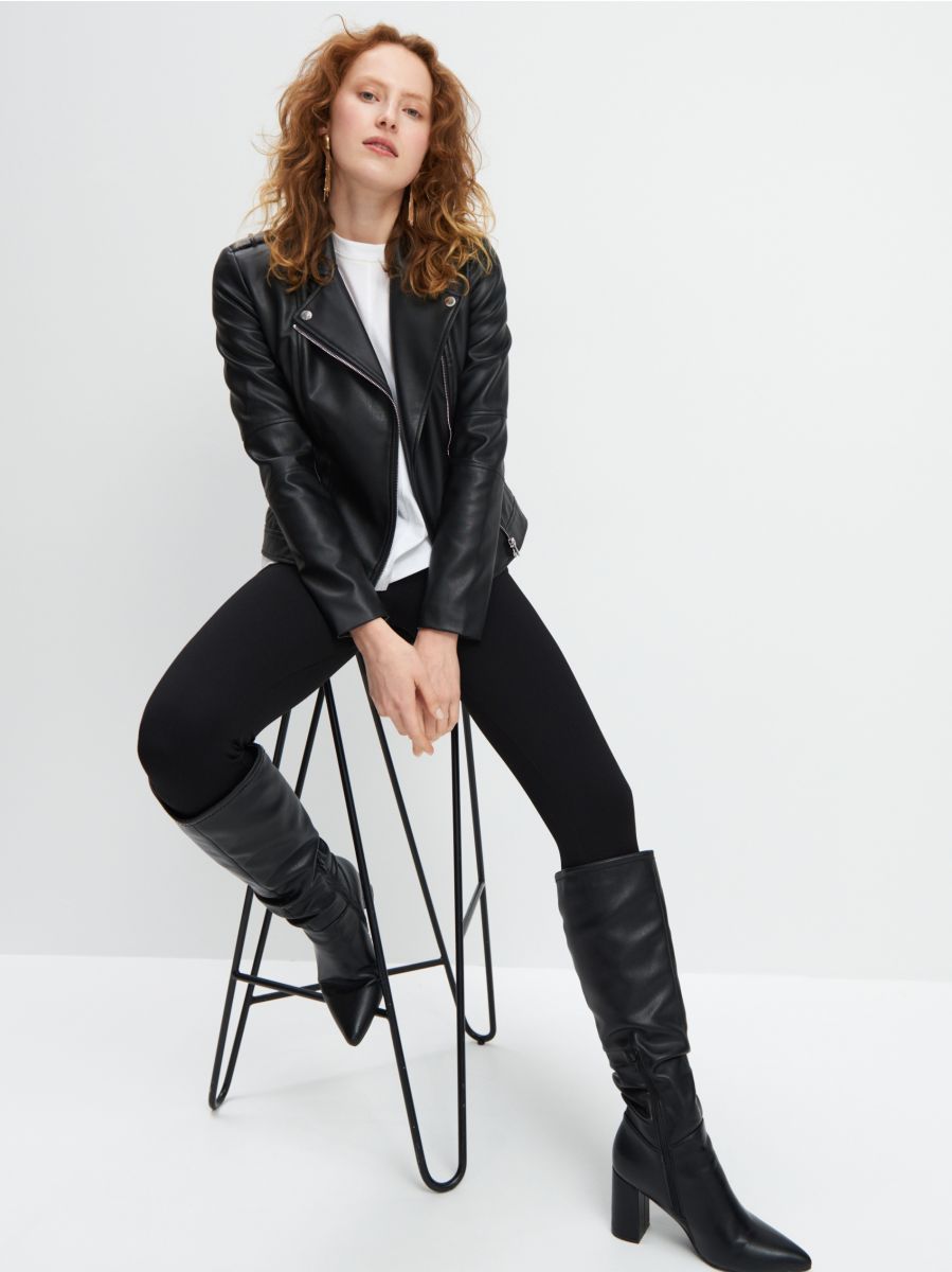 pleather biker jacket