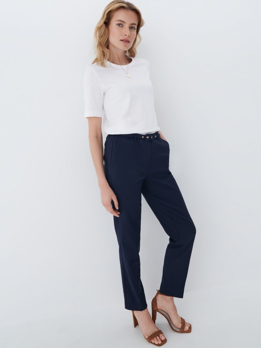 Cigarette pants with belt, MOHITO 