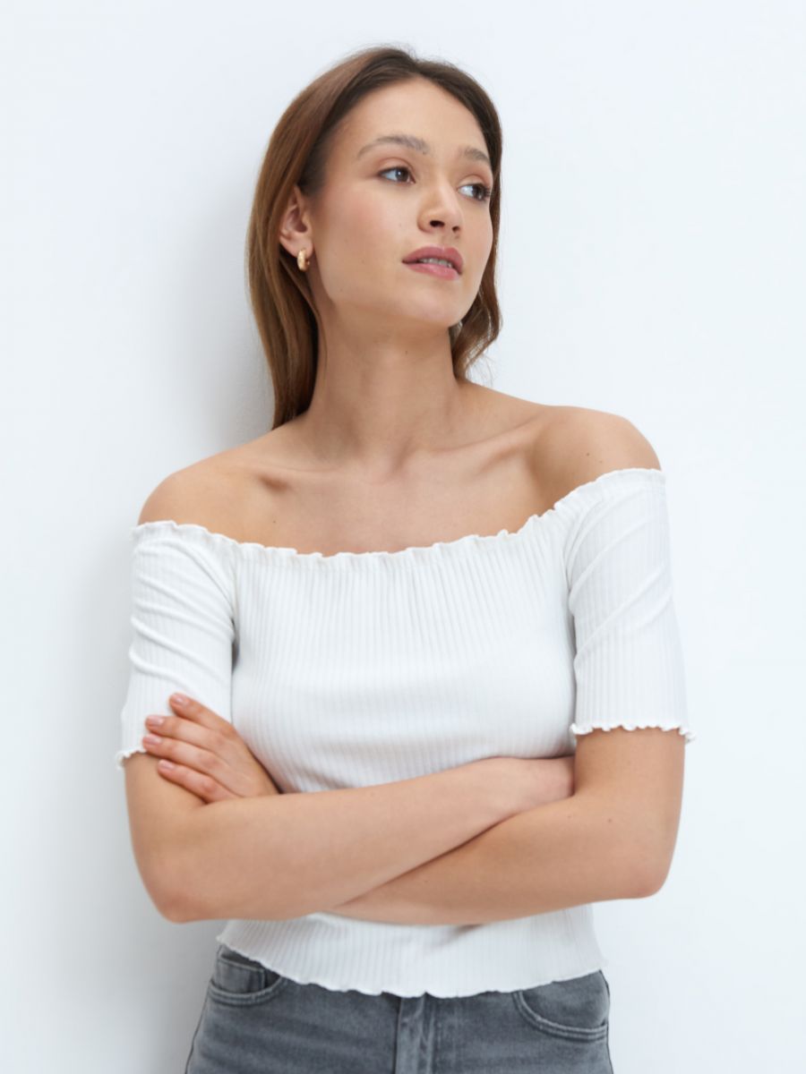 Off shoulder T-shirt, MOHITO, 6323I-01X