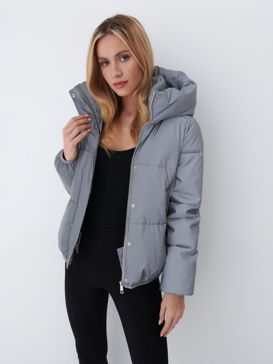 silver grey cropped jacket
