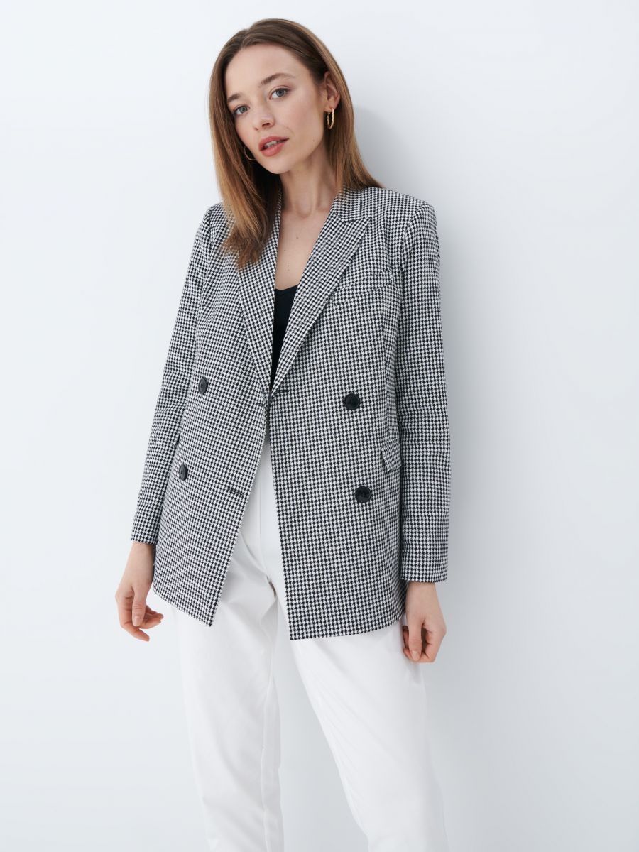 white check blazer