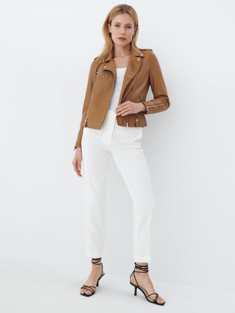 leather jacket with no collar