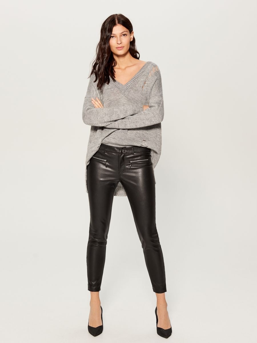 real leather skinny trousers